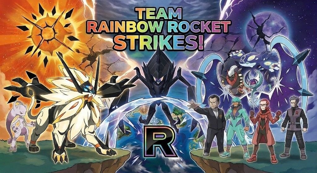 Promotional artwork featuring Mantine Surf and the Battle Agency in Alola.
Players surf on Mantine while rental battles unfold beside Solgaleo and Lunala.