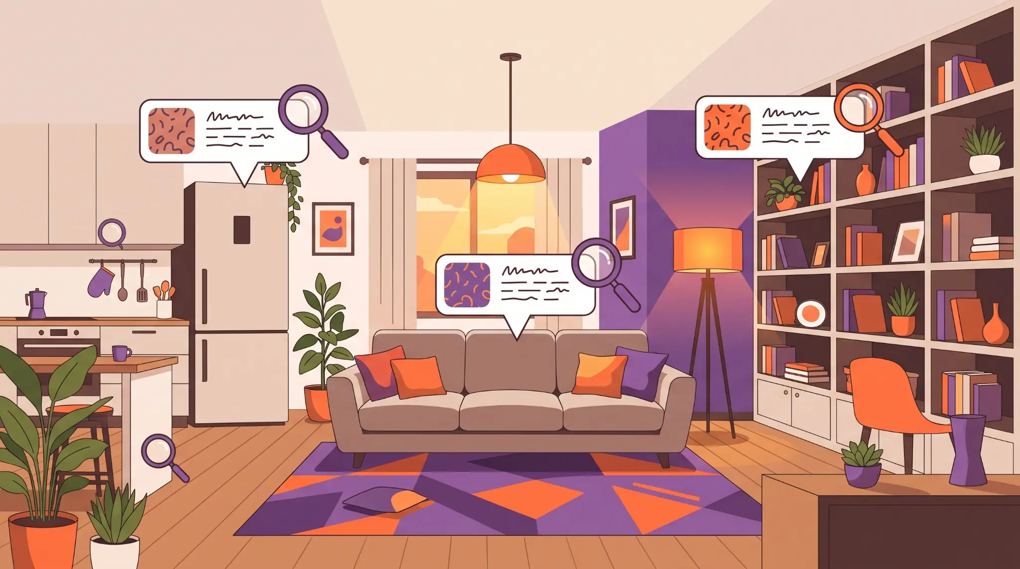 Indoor Halloween scavenger hunt clues hidden around a living room and home